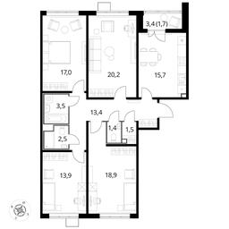 4-BD Apartment Sale, 109.5 sq. m. at Pervyi Lermontovskiy, zhiloy kompleks 1-y Lermontovskiy, Lyubertsy, Moscow Region, Russia #3