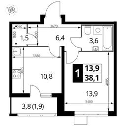 1-BD Apartment Sale, 37.9 sq. m. at Pervyi Lermontovskiy, zhiloy kompleks 1-y Lermontovskiy, Lyubertsy, Moscow Region, Russia #2 1-BD Apartment Sale, 37.9 sq. m. at Pervyi Lermontovskiy, zhiloy kompleks 1-y Lermontovskiy, Lyubertsy, Moscow Region, Russia #2