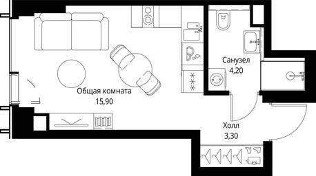 Apartment Sale, 23.4 sq. m. at VEER, Vereyskaya Street, Moscow, Russia #3 Apartment Sale, 23.4 sq. m. at VEER, Vereyskaya Street, Moscow, Russia #3