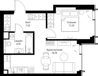 1-BD Apartment Sale, 39.6 sq. m. at VEER, Vereyskaya Street, Moscow, Russia #2 1-BD Apartment Sale, 39.6 sq. m. at VEER, Vereyskaya Street, Moscow, Russia #2