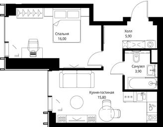 1-BD Apartment Sale, 41.6 sq. m. at VEER, Vereyskaya Street, Moscow, Russia #2 1-BD Apartment Sale, 41.6 sq. m. at VEER, Vereyskaya Street, Moscow, Russia #2