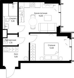 1-BD Apartment Sale, 41.2 sq. m. at VEER, Vereyskaya Street, Moscow, Russia #2 1-BD Apartment Sale, 41.2 sq. m. at VEER, Vereyskaya Street, Moscow, Russia #2