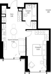 1-BD Apartment Sale, 44.3 sq. m. at VEER, Vereyskaya Street, Moscow, Russia #2 1-BD Apartment Sale, 44.3 sq. m. at VEER, Vereyskaya Street, Moscow, Russia #2