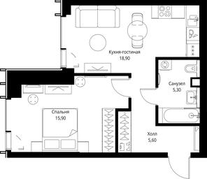 1-BD Apartment Sale, 45.7 sq. m. at VEER, Vereyskaya Street, Moscow, Russia #3 1-BD Apartment Sale, 45.7 sq. m. at VEER, Vereyskaya Street, Moscow, Russia #3