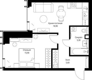 1-BD Apartment Sale, 45.7 sq. m. at VEER, Vereyskaya Street, Moscow, Russia #2 1-BD Apartment Sale, 45.7 sq. m. at VEER, Vereyskaya Street, Moscow, Russia #2