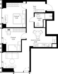 2-BD Apartment Sale, 60.2 sq. m. at VEER, Vereyskaya Street, Moscow, Russia #3 2-BD Apartment Sale, 60.2 sq. m. at VEER, Vereyskaya Street, Moscow, Russia #3