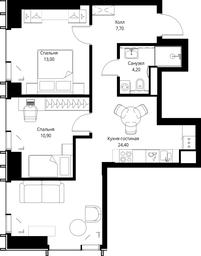 2-BD Apartment Sale, 60.2 sq. m. at VEER, Vereyskaya Street, Moscow, Russia #2 2-BD Apartment Sale, 60.2 sq. m. at VEER, Vereyskaya Street, Moscow, Russia #2