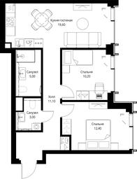 2-BD Apartment Sale, 61.3 sq. m. at VEER, Vereyskaya Street, Moscow, Russia #4