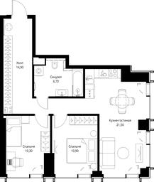 2-BD Apartment Sale, 64.3 sq. m. at VEER, Vereyskaya Street, Moscow, Russia #3 2-BD Apartment Sale, 64.3 sq. m. at VEER, Vereyskaya Street, Moscow, Russia #3