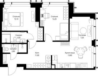 2-BD Apartment Sale, 64.5 sq. m. at VEER, Vereyskaya Street, Moscow, Russia #2 2-BD Apartment Sale, 64.5 sq. m. at VEER, Vereyskaya Street, Moscow, Russia #2