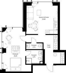 1-BD Apartment Sale, 60.4 sq. m. at VEER, Vereyskaya Street, Moscow, Russia #3 1-BD Apartment Sale, 60.4 sq. m. at VEER, Vereyskaya Street, Moscow, Russia #3
