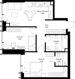 2-BD Apartment Sale, 67.5 sq. m. at VEER, Vereyskaya Street, Moscow, Russia #2