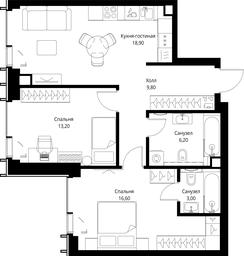 2-BD Apartment Sale, 67.7 sq. m. at VEER, Vereyskaya Street, Moscow, Russia #4