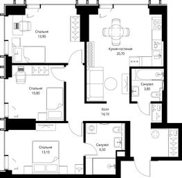 3-BD Apartment Sale, 82.9平方米 at VEER, Vereyskaya Street, Moscow, Russia #3 3-BD Apartment Sale, 82.9平方米 at VEER, Vereyskaya Street, Moscow, Russia #3