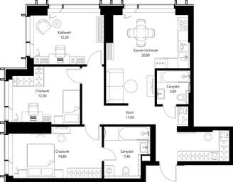 3-BD Apartment Sale, 88.9 sq. m. at VEER, Vereyskaya Street, Moscow, Russia #2 3-BD Apartment Sale, 88.9 sq. m. at VEER, Vereyskaya Street, Moscow, Russia #2