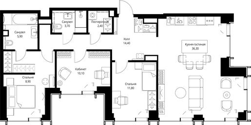 3-BD Apartment Sale, 99.1 sq. m. at VEER, Vereyskaya Street, Moscow, Russia #3 3-BD Apartment Sale, 99.1 sq. m. at VEER, Vereyskaya Street, Moscow, Russia #3