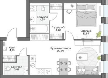 1-BD Apartment Sale, 51.23 sq. m. at Dom na naberezhnoy INSIDER (Insayder), Avtozavodskaya Street, Moscow, Russia #2 1-BD Apartment Sale, 51.23 sq. m. at Dom na naberezhnoy INSIDER (Insayder), Avtozavodskaya Street, Moscow, Russia #2