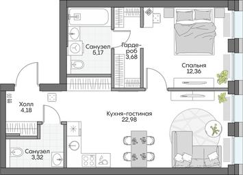 1-BD Apartment Sale, 51.23 sq. m. at Dom na naberezhnoy INSIDER (Insayder), Avtozavodskaya Street, Moscow, Russia #3 1-BD Apartment Sale, 51.23 sq. m. at Dom na naberezhnoy INSIDER (Insayder), Avtozavodskaya Street, Moscow, Russia #3