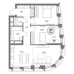 3-BD Apartment Sale, 72.6平方米 at Dom56, Fridrikha Engelsa Street, 56с1, Moscow, Russia #2 3-BD Apartment Sale, 72.6平方米 at Dom56, Fridrikha Engelsa Street, 56с1, Moscow, Russia #2