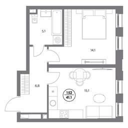 2-BD Apartment Sale, 41.1 sq. m. at Admiral, Shosseynaya Street, 4А, Moscow, Russia #2 2-BD Apartment Sale, 41.1 sq. m. at Admiral, Shosseynaya Street, 4А, Moscow, Russia #2