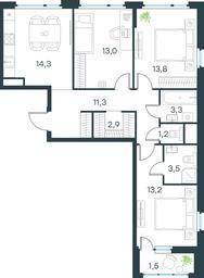 2-BD Apartment Sale, 78 sq. m. at Gorod V lesu, Gorod V Lesu Residential Complex, Village of Otradnoye, Krasnogorsk Urban District, Moscow Region, Russia #3