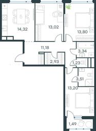 2-BD Apartment Sale, 78 sq. m. at Gorod V lesu, Gorod V Lesu Residential Complex, Village of Otradnoye, Krasnogorsk Urban District, Moscow Region, Russia #2