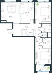 2-BD Apartment Sale, 78 sq. m. at Gorod V lesu, Gorod V Lesu Residential Complex, Village of Otradnoye, Krasnogorsk Urban District, Moscow Region, Russia #3