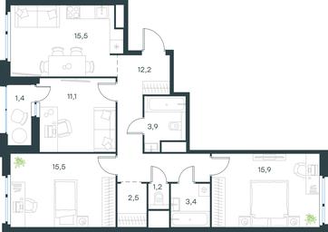 2-BD Apartment Sale, 82.4 sq. m. at Gorod V lesu, Gorod V Lesu Residential Complex, Village of Otradnoye, Krasnogorsk Urban District, Moscow Region, Russia #3 2-BD Apartment Sale, 82.4 sq. m. at Gorod V lesu, Gorod V Lesu Residential Complex, Village of Otradnoye, Krasnogorsk Urban District, Moscow Region, Russia #3