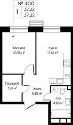 Apartment Sale, 37.22平方米 at MirrorZdanie, Oktyabrskaya Street, 98, Moscow, Russia #4