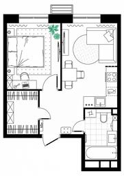 Apartment Sale, 37.22平方米 at MirrorZdanie, Oktyabrskaya Street, 98, Moscow, Russia #3