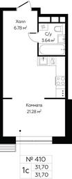 Apartment Sale, 31.7平方米 at MirrorZdanie, Oktyabrskaya Street, 98, Moscow, Russia #4