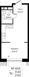 Apartment Sale, 31.6平方米 at MirrorZdanie, Oktyabrskaya Street, 98, Moscow, Russia #4