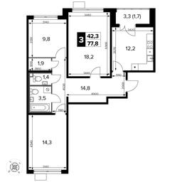 3-BD Apartment Sale, 77.8平方米 at Pervyi Leningradskiy, Pervy Leningradskiy Residential Complex, Moscow, Russia #2 3-BD Apartment Sale, 77.8平方米 at Pervyi Leningradskiy, Pervy Leningradskiy Residential Complex, Moscow, Russia #2