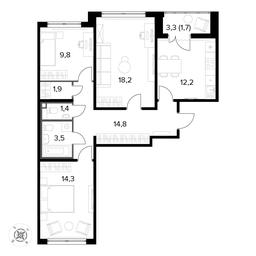 3-BD Apartment Sale, 77.8平方米 at Pervyi Leningradskiy, Pervy Leningradskiy Residential Complex, Moscow, Russia #3 3-BD Apartment Sale, 77.8平方米 at Pervyi Leningradskiy, Pervy Leningradskiy Residential Complex, Moscow, Russia #3