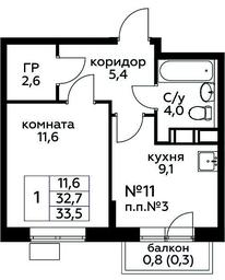 Apartment Sale, 33.5 sq. m. at Tsvetochnye Poliany, kvartal № 23, Filimonkovskoye Municipal Formation, Moscow, Russia #4