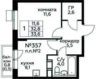 Apartment Sale, 33.6平方米 at Tsvetochnye Poliany, kvartal № 23, Filimonkovskoye Municipal Formation, Moscow, Russia #2 Apartment Sale, 33.6平方米 at Tsvetochnye Poliany, kvartal № 23, Filimonkovskoye Municipal Formation, Moscow, Russia #2