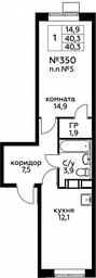 Apartment Sale, 40.3平方米 at Tsvetochnye Poliany, kvartal № 23, Filimonkovskoye Municipal Formation, Moscow, Russia #2 Apartment Sale, 40.3平方米 at Tsvetochnye Poliany, kvartal № 23, Filimonkovskoye Municipal Formation, Moscow, Russia #2