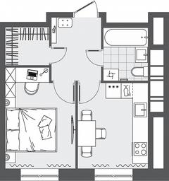 Apartment Sale, 30.3 sq. m. at Kvartal Rumyantsevo, ulitsa Admirala Kornilova, с1, Mosrentgen Settlement, Moscow, Russia #3