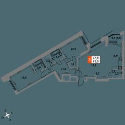 3-BD Apartment Sale, 98 sq. m. at Arkhitektor, Akademika Volgina Street, 2Д, Moscow, Russia #2