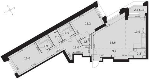 3-BD Apartment Sale, 98平方米 at Arkhitektor, Akademika Volgina Street, 2Д, Moscow, Russia #4