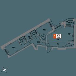 3-BD Apartment Sale, 98平方米 at Arkhitektor, Akademika Volgina Street, 2Д, Moscow, Russia #2