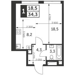 Apartment Sale, 34.3平方米 at Arkhitektor, Akademika Volgina Street, 2Д, Moscow, Russia #2