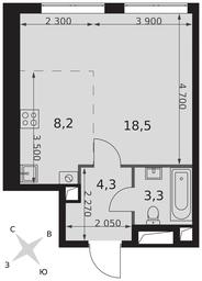 Apartment Sale, 34.3平方米 at Arkhitektor, Akademika Volgina Street, 2Д, Moscow, Russia #4