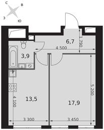 1-BD Apartment Sale, 42平方米 at Arkhitektor, Akademika Volgina Street, 2Д, Moscow, Russia #4