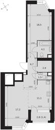 2-BD Apartment Sale, 63.4平方米 at Arkhitektor, Akademika Volgina Street, 2Д, Moscow, Russia #4