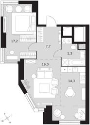 2-BD Apartment Sale, 60.5 sq. m. at Arkhitektor, Akademika Volgina Street, 2Д, Moscow, Russia #3 2-BD Apartment Sale, 60.5 sq. m. at Arkhitektor, Akademika Volgina Street, 2Д, Moscow, Russia #3
