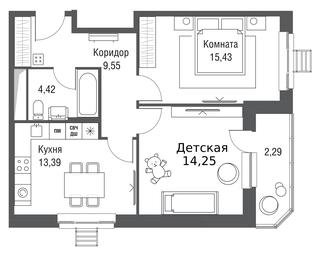 2-BD Apartment Sale, 59.33平方米 at Odinburg, Severnaya Street, 11, Odintsovo, Moscow Region, Russia #2 2-BD Apartment Sale, 59.33平方米 at Odinburg, Severnaya Street, 11, Odintsovo, Moscow Region, Russia #2