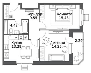 2-BD Apartment Sale, 59.33平方米 at Odinburg, Severnaya Street, 11, Odintsovo, Moscow Region, Russia #3 2-BD Apartment Sale, 59.33平方米 at Odinburg, Severnaya Street, 11, Odintsovo, Moscow Region, Russia #3