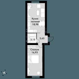 Продажа 1-комн. квартиры, 42,6 м² в ЖК «Парк Апрель», улица Парк Апрель, 1, Апрелевка, Наро-Фоминский городской округ, Московская область, Россия #2