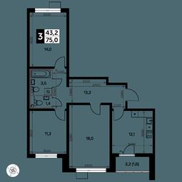 3-BD Apartment Sale, 75 sq. m. at Yzhnaya Bitsa, Yuzhnaya Bitsa Residential Complex, posyolok Bittsa, Leninskiy City District, Moscow Region, Russia #2 3-BD Apartment Sale, 75 sq. m. at Yzhnaya Bitsa, Yuzhnaya Bitsa Residential Complex, posyolok Bittsa, Leninskiy City District, Moscow Region, Russia #2